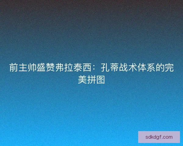 前主帅盛赞弗拉泰西：孔蒂战术体系的完美拼图