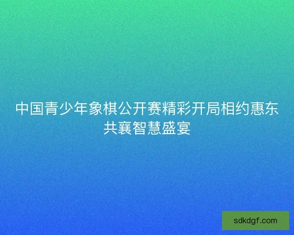 中国青少年象棋公开赛精彩开局相约惠东共襄智慧盛宴