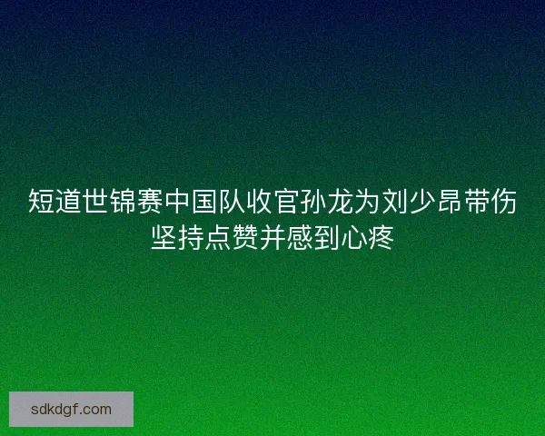 短道世锦赛中国队收官孙龙为刘少昂带伤坚持点赞并感到心疼